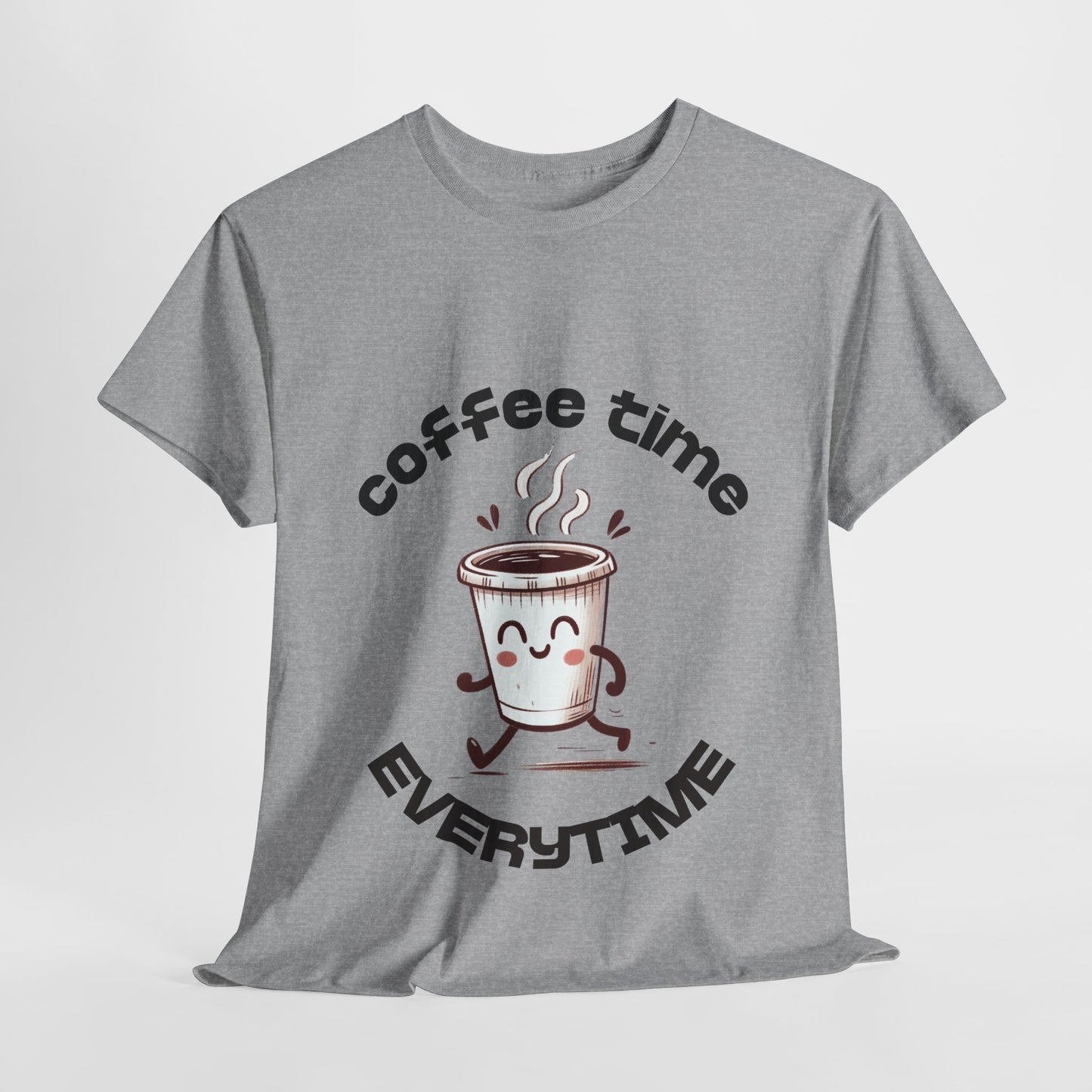 Coffee time anytime T-shirt, Unisex Cotton Shirt, Cute Coffee Lover Gift, Casual Outfit, Daily Reminder T-Shirt