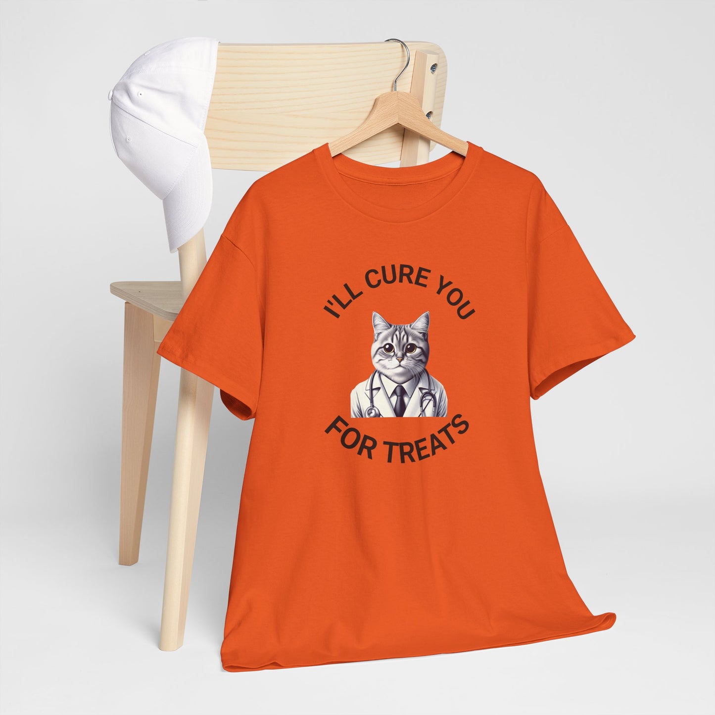 Cat Doctor Unisex Heavy Cotton Tee, Funny Cat Shirt for Pet Lovers, Gift for Vet Assistants, Casual Wear, Animal Lover's Tee