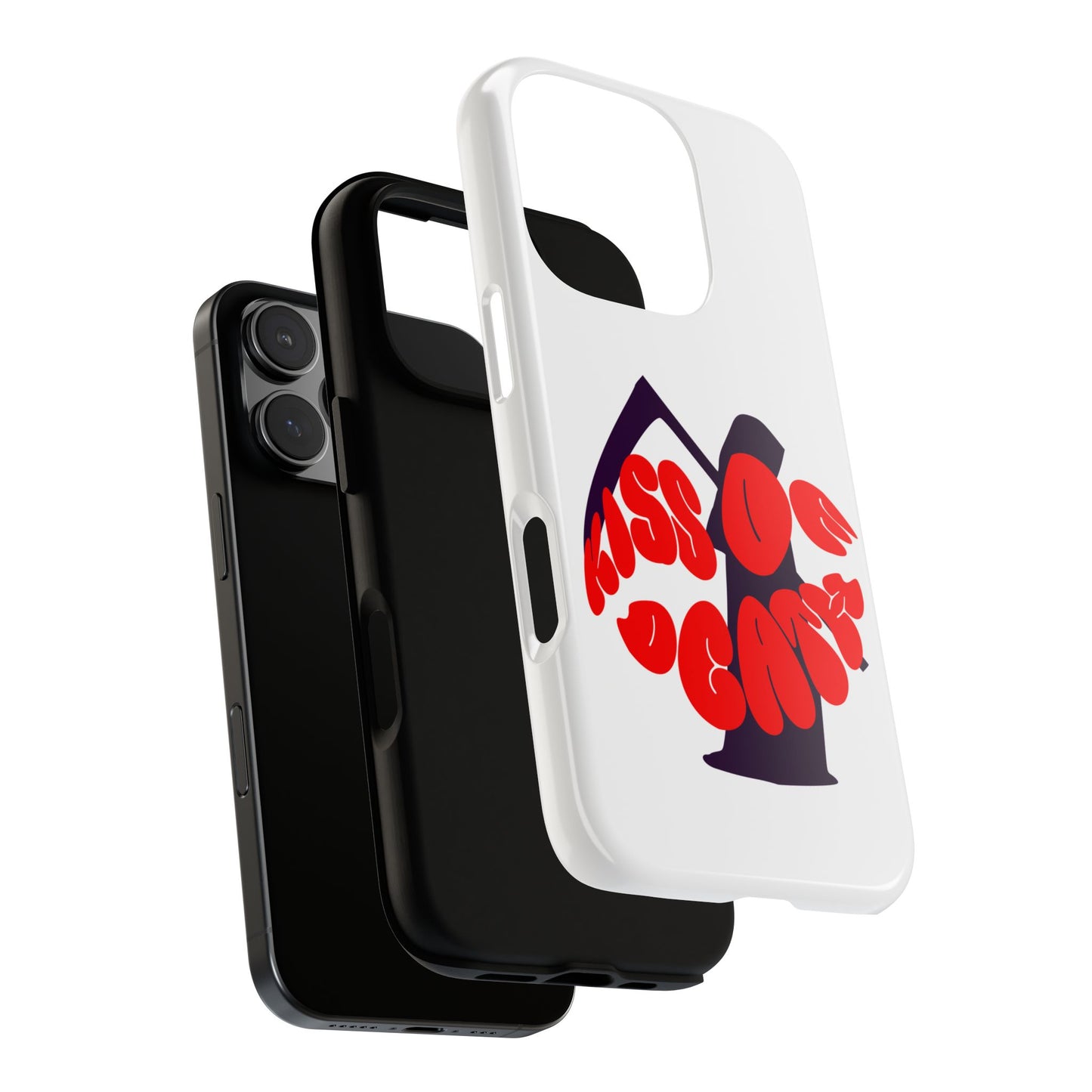 kiss Of Death iPhone Google Pixel Samsung Galaxy, cool design white phone case, iPhone phone Samsung galaxy Google pixel phone case