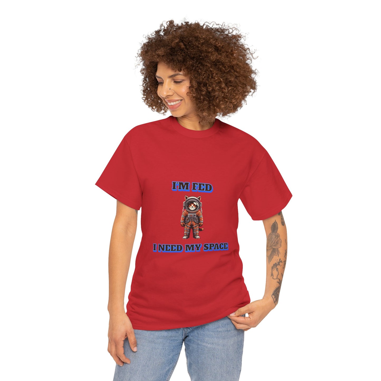 Funny cat lover shirt I'm Fed I Need My Space - Funny Gift, Casual Wear, Animal Lover Shirt, Self-Care Humor, Everyday Comfort