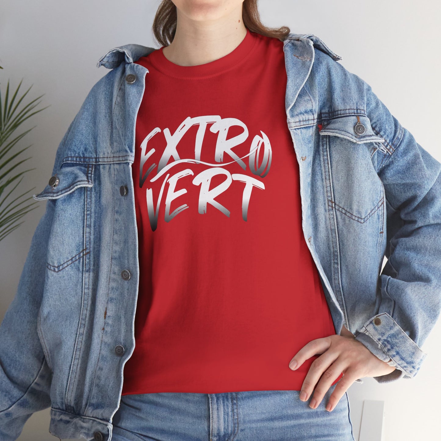 Extrovert Unisex Heavy Cotton Tee - Casual Wear, Gift for Social Butterflies, Graphic Tee, Everyday Comfort, Fun Statement Shirt