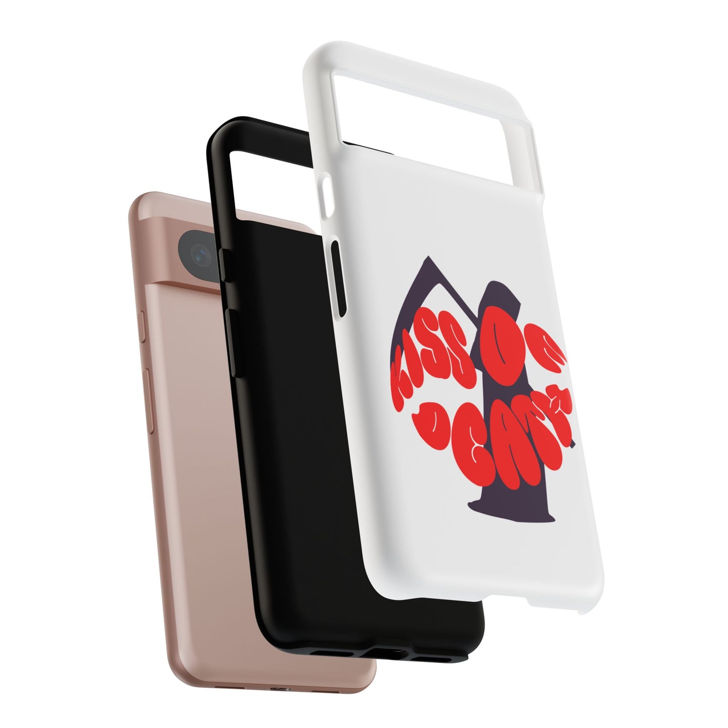 kiss Of Death iPhone Google Pixel Samsung Galaxy, cool design white phone case, iPhone phone Samsung galaxy Google pixel phone case