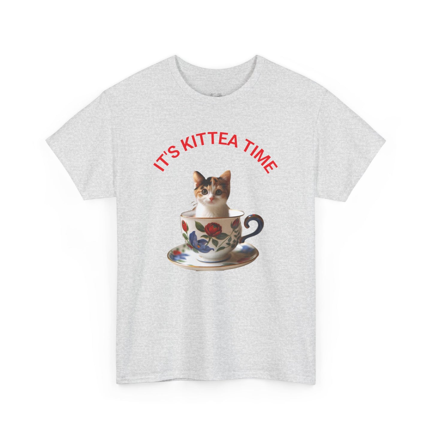 Funny Cat Lover Tee, It's Kittea Time Shirt, Unisex Cotton T-Shirt, Gift for Pet Owners, Animal Lover Apparel, Casual Wear