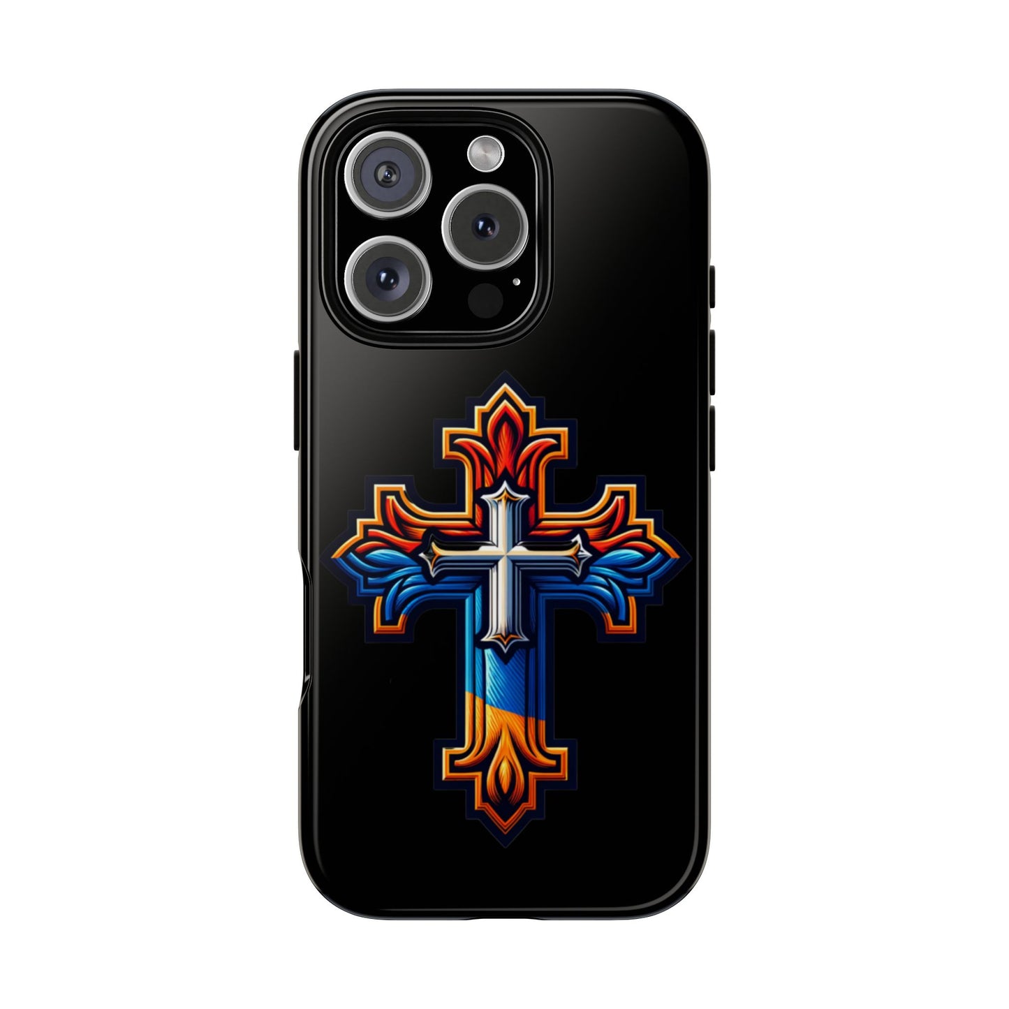 iPhone 16 iPhone 16 Pro iPhone 16 Pro Max iPhone 15 iPhone 15 Pro iPhone 15 Pro Max Armenian Cross phone case black, Christian phone case