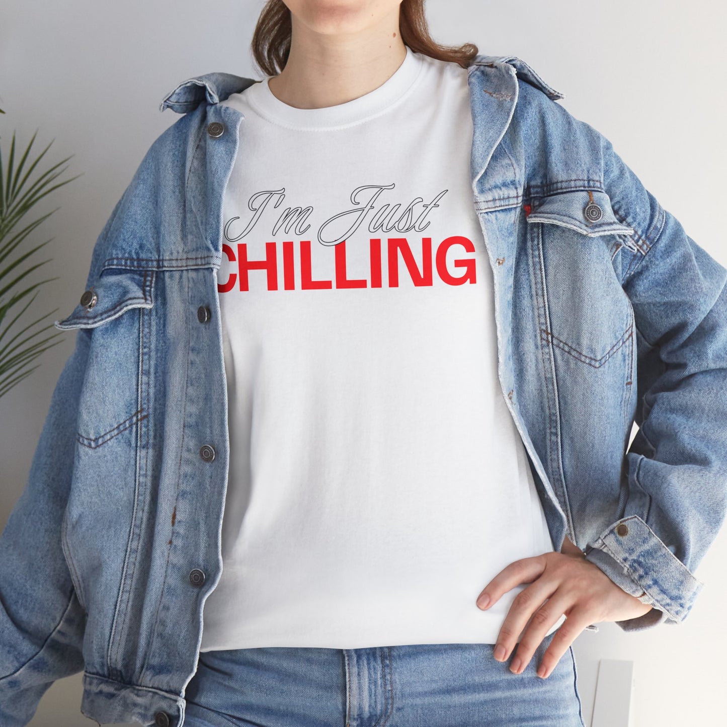 I'm Just Chilling Unisex Cotton Tee, Relaxed Fit Shirt, Casual Everyday Wear, Gift for Friends, Lazy Day Apparel, Summer Top