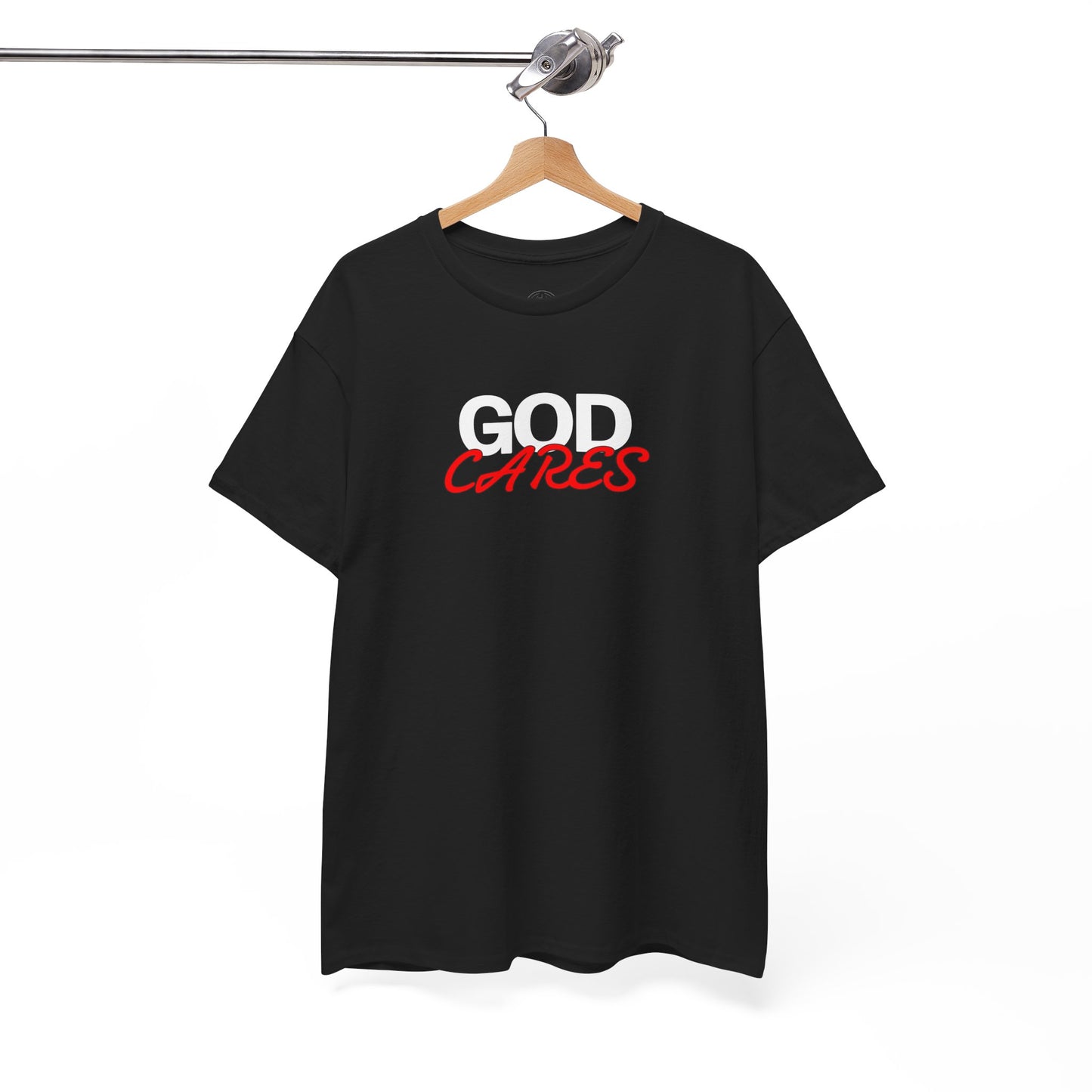 God Cares shirt Unisex Heavy Cotton Tee, Faith Shirt, Christian Apparel, Gift for Believers, Positive Message Tee