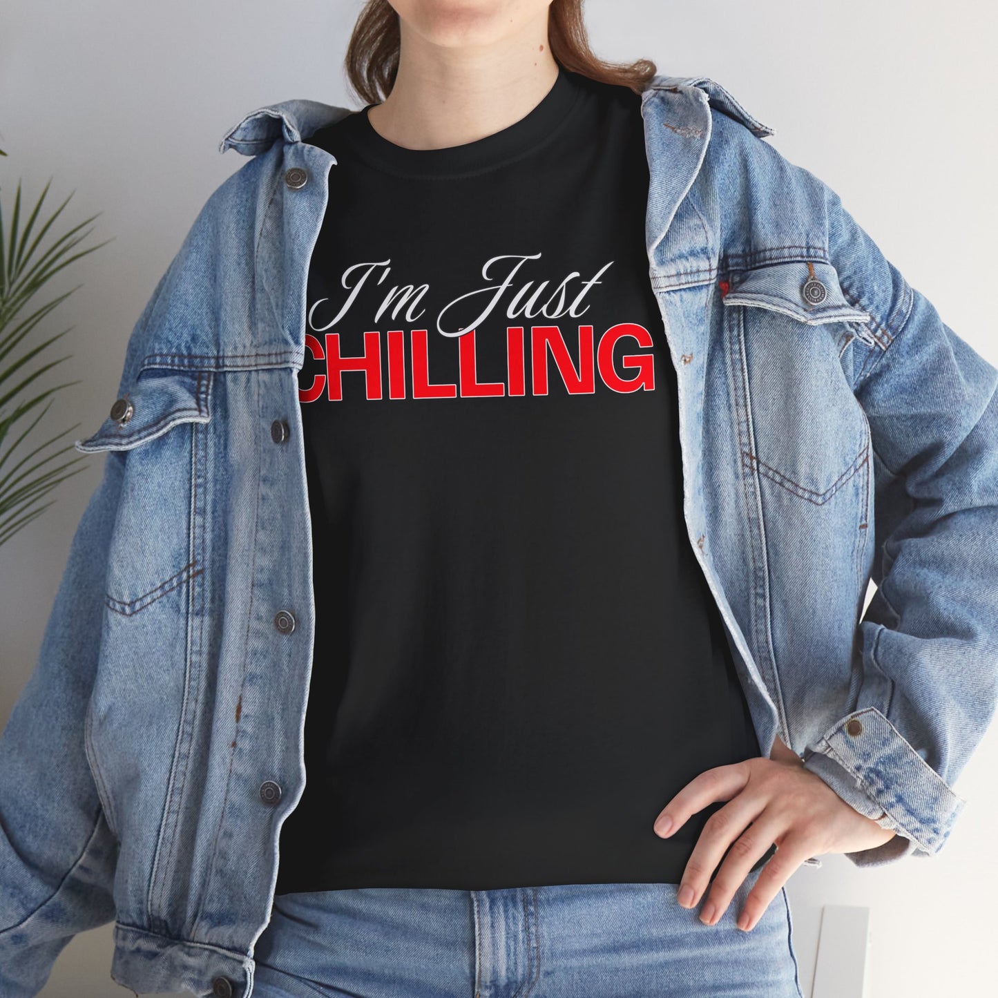 I'm Just Chilling Unisex Cotton Tee, Relaxed Fit Shirt, Casual Everyday Wear, Gift for Friends, Lazy Day Apparel, Summer Top