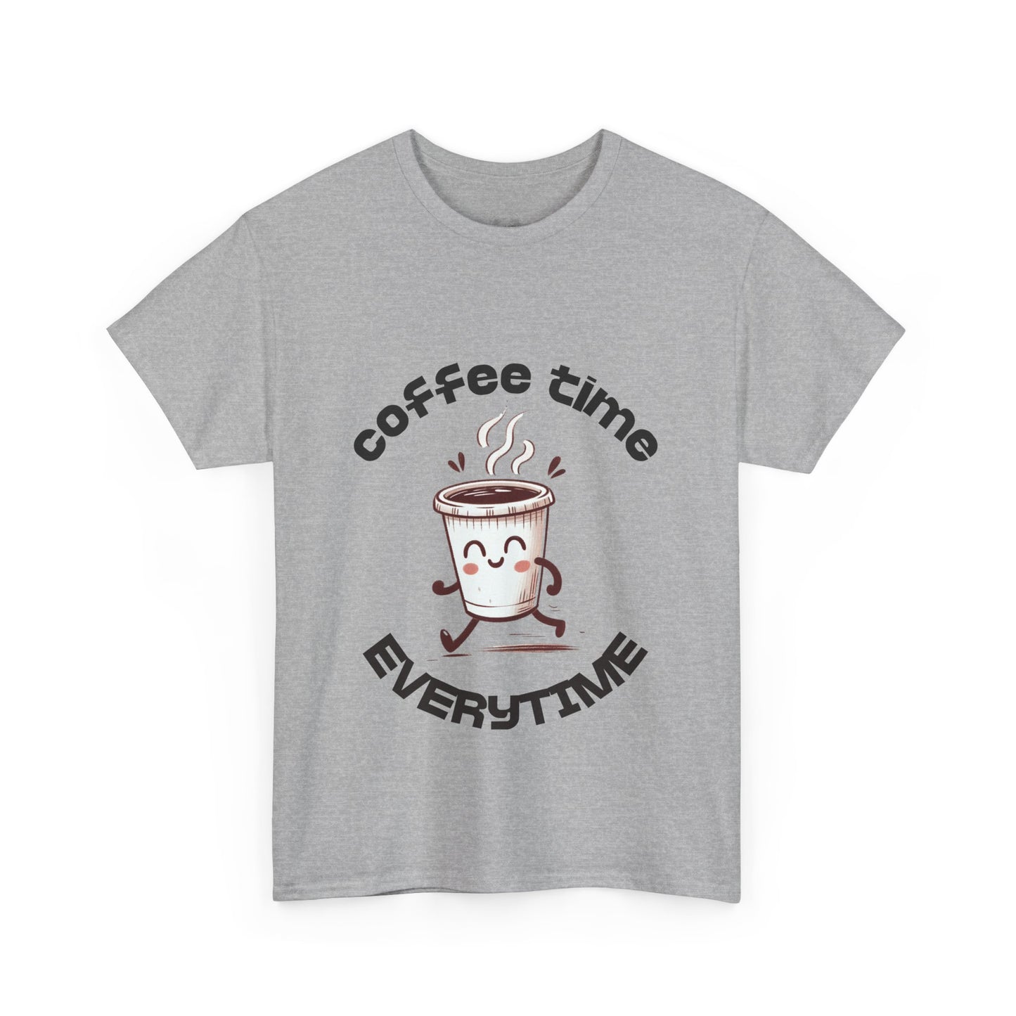 Coffee time anytime T-shirt, Unisex Cotton Shirt, Cute Coffee Lover Gift, Casual Outfit, Daily Reminder T-Shirt