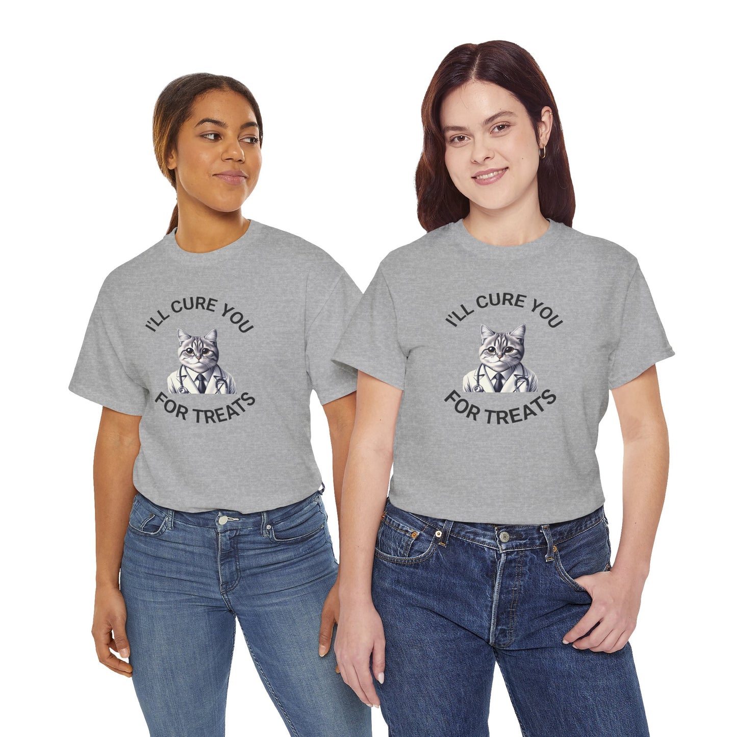Cat Doctor Unisex Heavy Cotton Tee, Funny Cat Shirt for Pet Lovers, Gift for Vet Assistants, Casual Wear, Animal Lover's Tee