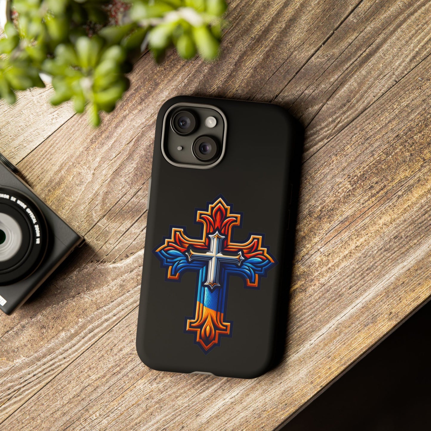 iPhone 16 iPhone 16 Pro iPhone 16 Pro Max iPhone 15 iPhone 15 Pro iPhone 15 Pro Max Armenian Cross phone case black, Christian phone case