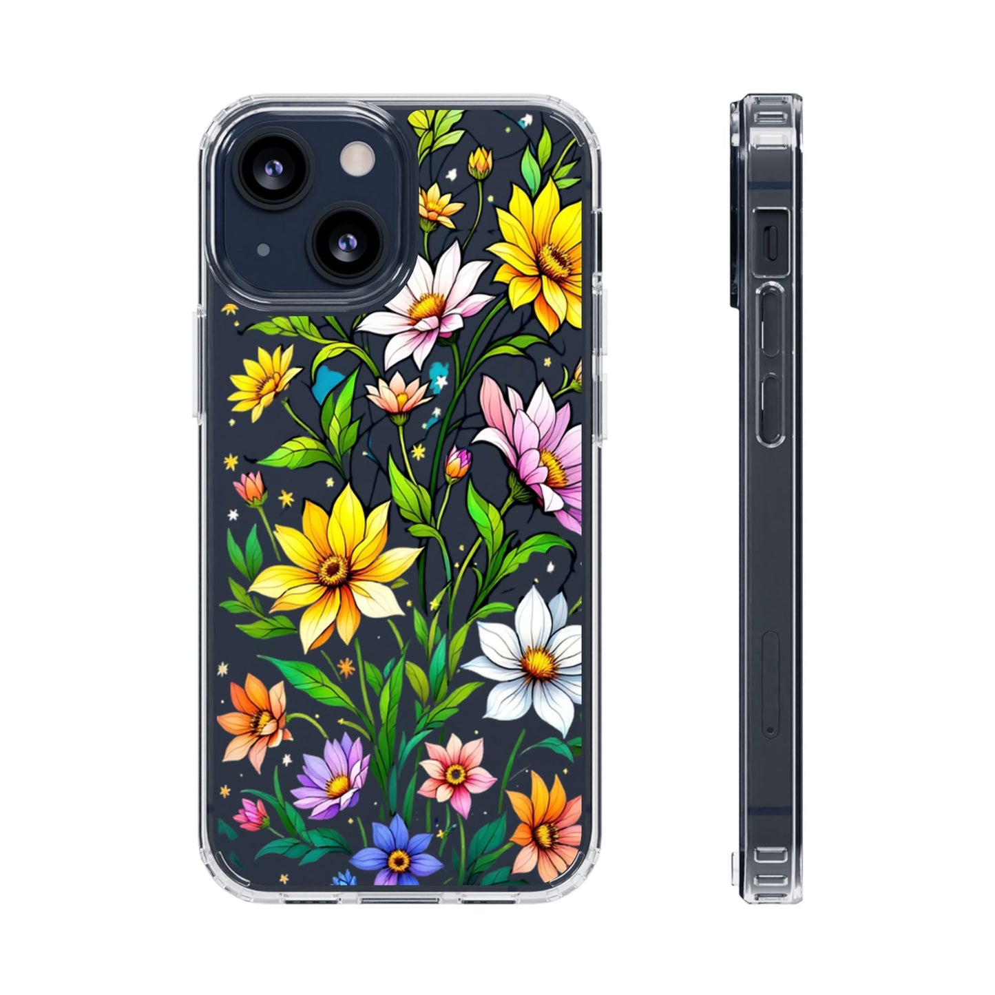 Cute flower phone case, clear phone case, iPhone phone case, Samsung phone case, phone case gift