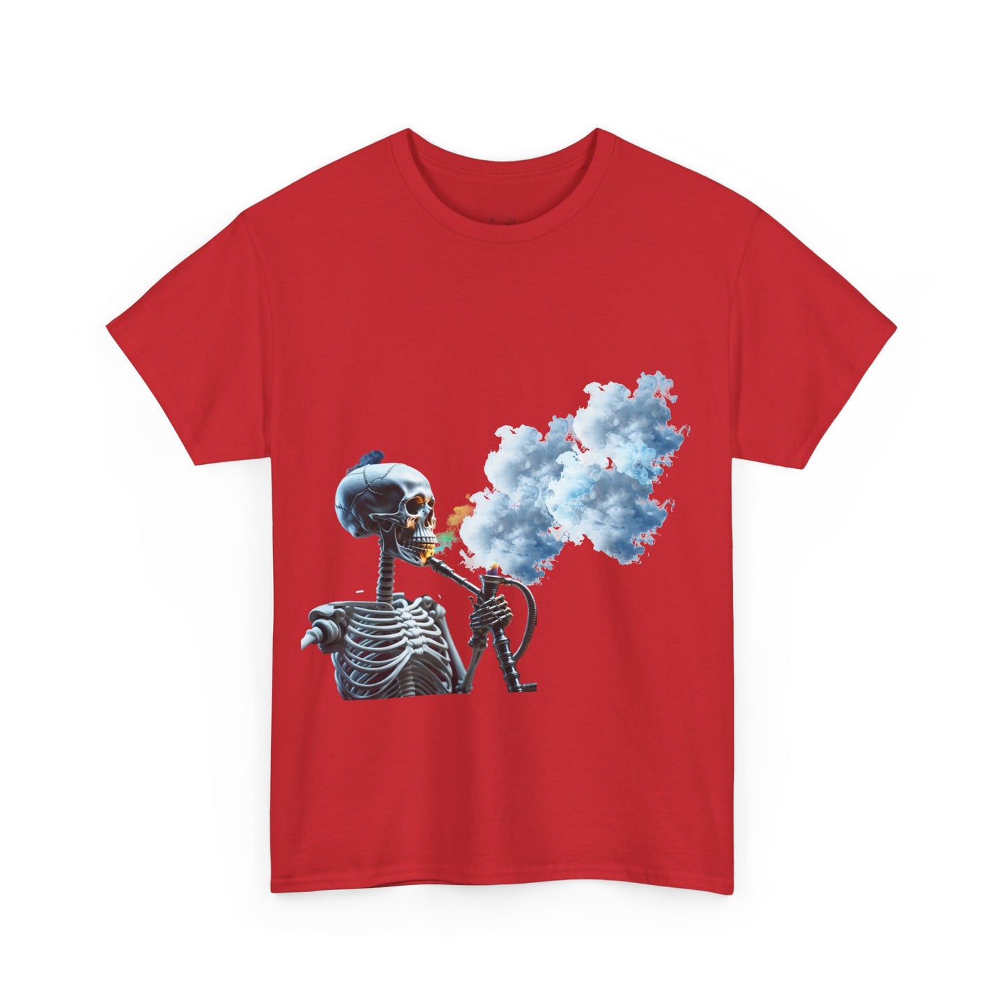 Skeleton smoking T-shirt, Chill Vibes Skeleton Tee Relaxed Graphic T-Shirt, Cool Summer Wear, Gift for Music Lovers, Casual Streetwear