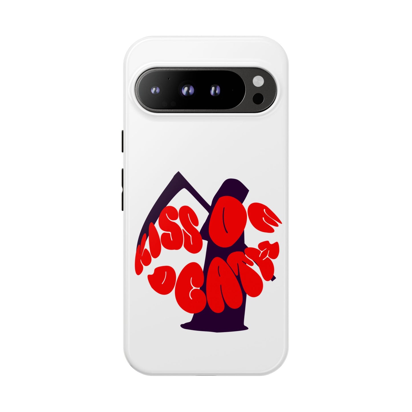 kiss Of Death iPhone Google Pixel Samsung Galaxy, cool design white phone case, iPhone phone Samsung galaxy Google pixel phone case