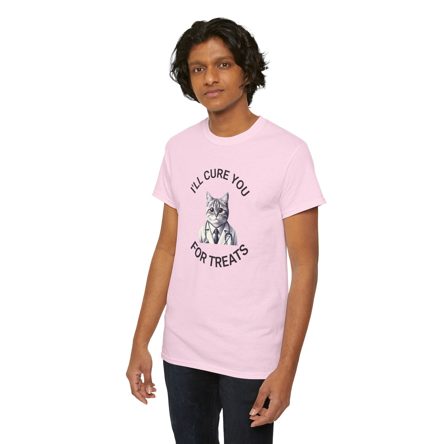 Cat Doctor Unisex Heavy Cotton Tee, Funny Cat Shirt for Pet Lovers, Gift for Vet Assistants, Casual Wear, Animal Lover's Tee