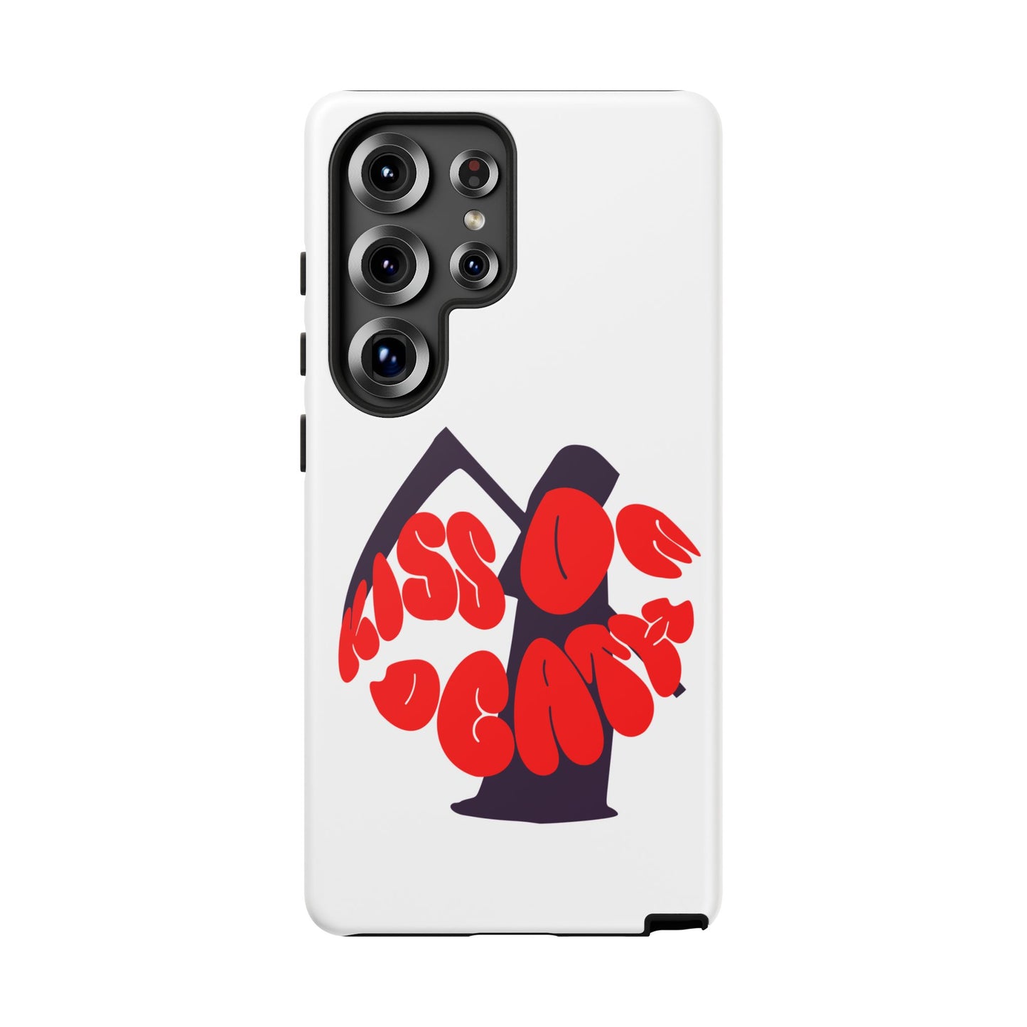 kiss Of Death iPhone Google Pixel Samsung Galaxy, cool design white phone case, iPhone phone Samsung galaxy Google pixel phone case