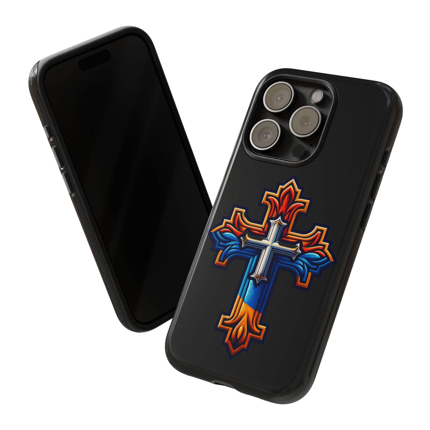 iPhone 16 iPhone 16 Pro iPhone 16 Pro Max iPhone 15 iPhone 15 Pro iPhone 15 Pro Max Armenian Cross phone case black, Christian phone case