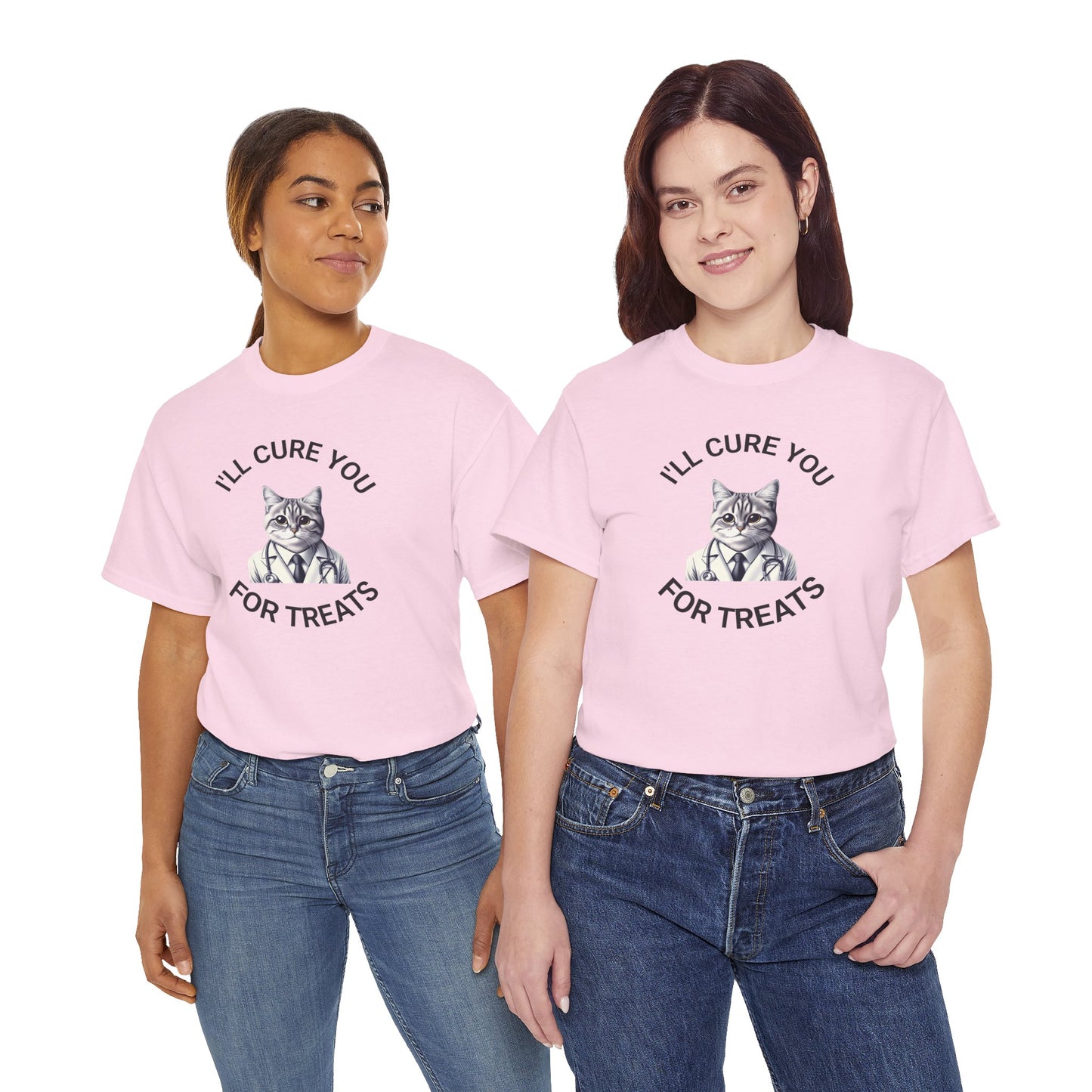 Cat Doctor Unisex Heavy Cotton Tee, Funny Cat Shirt for Pet Lovers, Gift for Vet Assistants, Casual Wear, Animal Lover's Tee