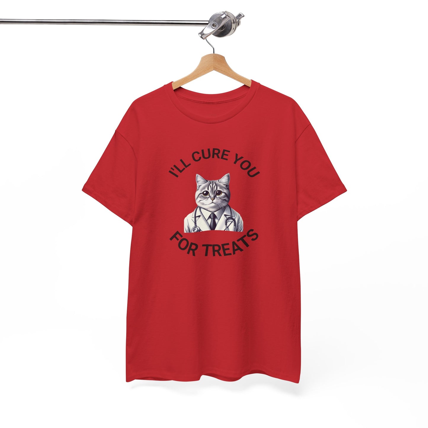 Cat Doctor Unisex Heavy Cotton Tee, Funny Cat Shirt for Pet Lovers, Gift for Vet Assistants, Casual Wear, Animal Lover's Tee