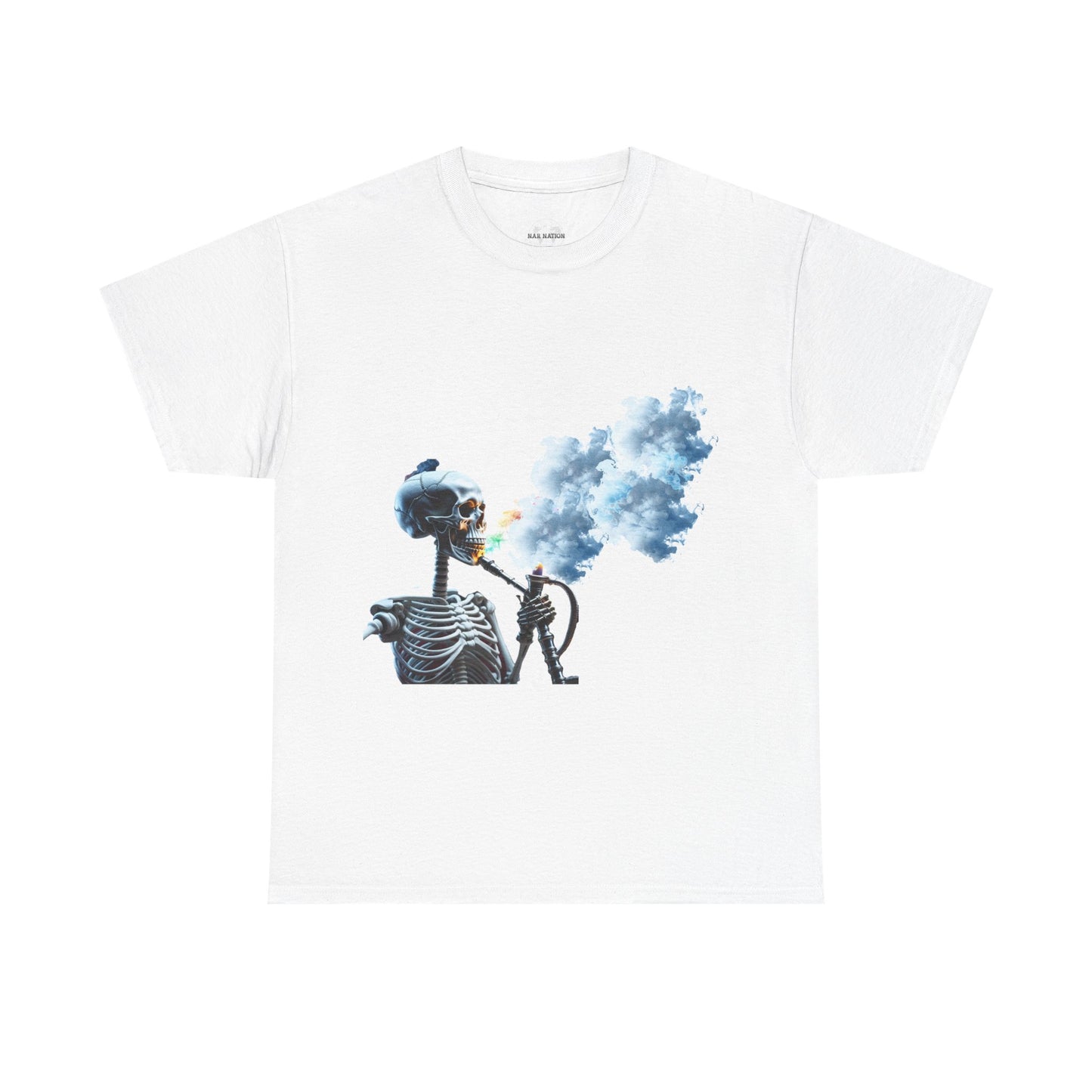 Skeleton smoking T-shirt, Chill Vibes Skeleton Tee Relaxed Graphic T-Shirt, Cool Summer Wear, Gift for Music Lovers, Casual Streetwear