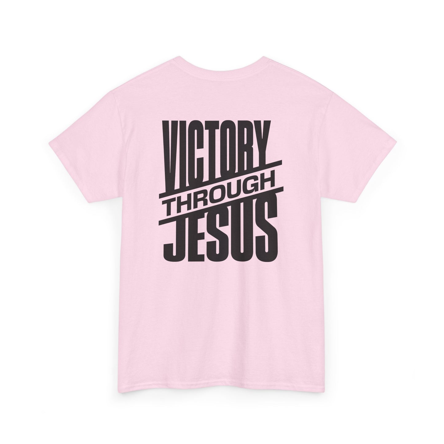 Victory Through Jesus Unisex Heavy Cotton Tee, Inspirational Christian Shirt, Faith-Based Apparel, Unisex T-Shirt, Religious Gift