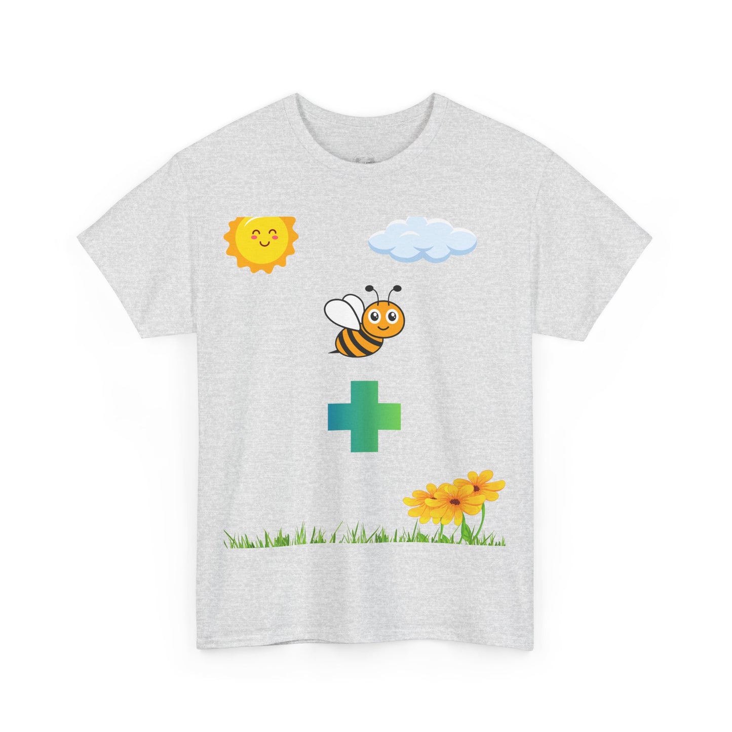 Cute be positive t-shirt. bee plus t-shirt