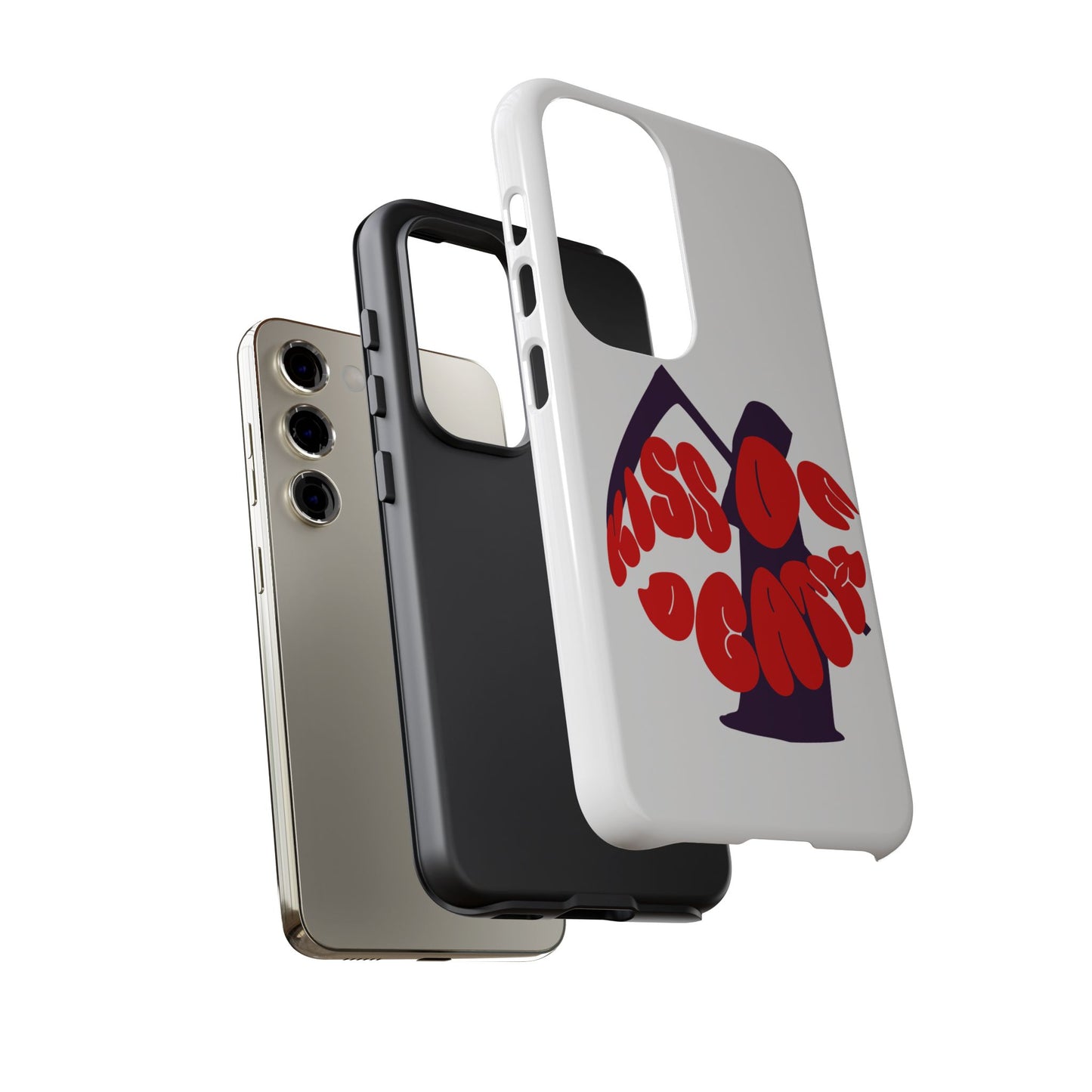 kiss Of Death iPhone Google Pixel Samsung Galaxy, cool design white phone case, iPhone phone Samsung galaxy Google pixel phone case