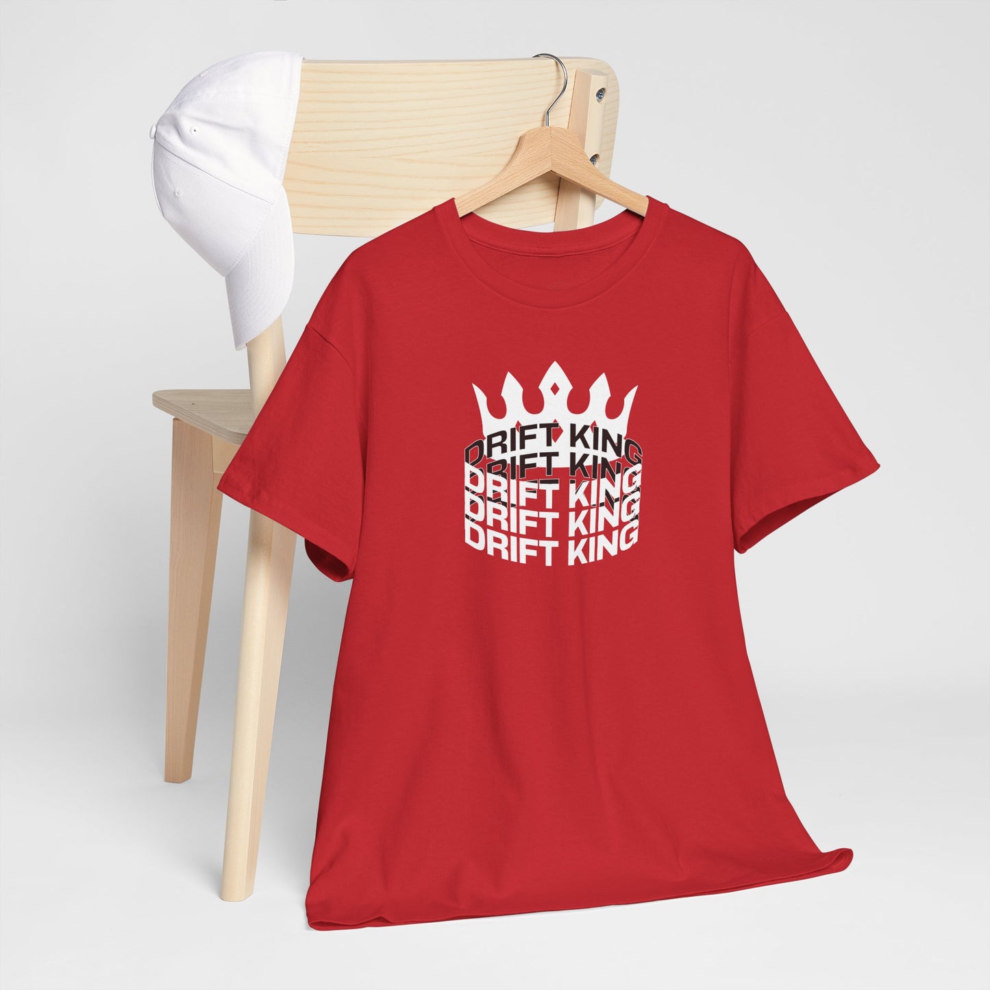 Drift King Unisex Heavy Cotton Tee - Stylish Streetwear, Perfect for Car Enthusiasts, Gift for Drivers, Casual Wear, Unique Tee
