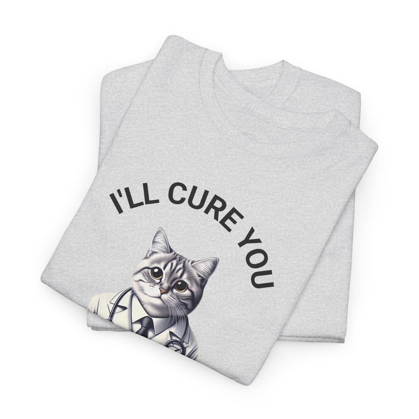 Cat Doctor Unisex Heavy Cotton Tee, Funny Cat Shirt for Pet Lovers, Gift for Vet Assistants, Casual Wear, Animal Lover's Tee