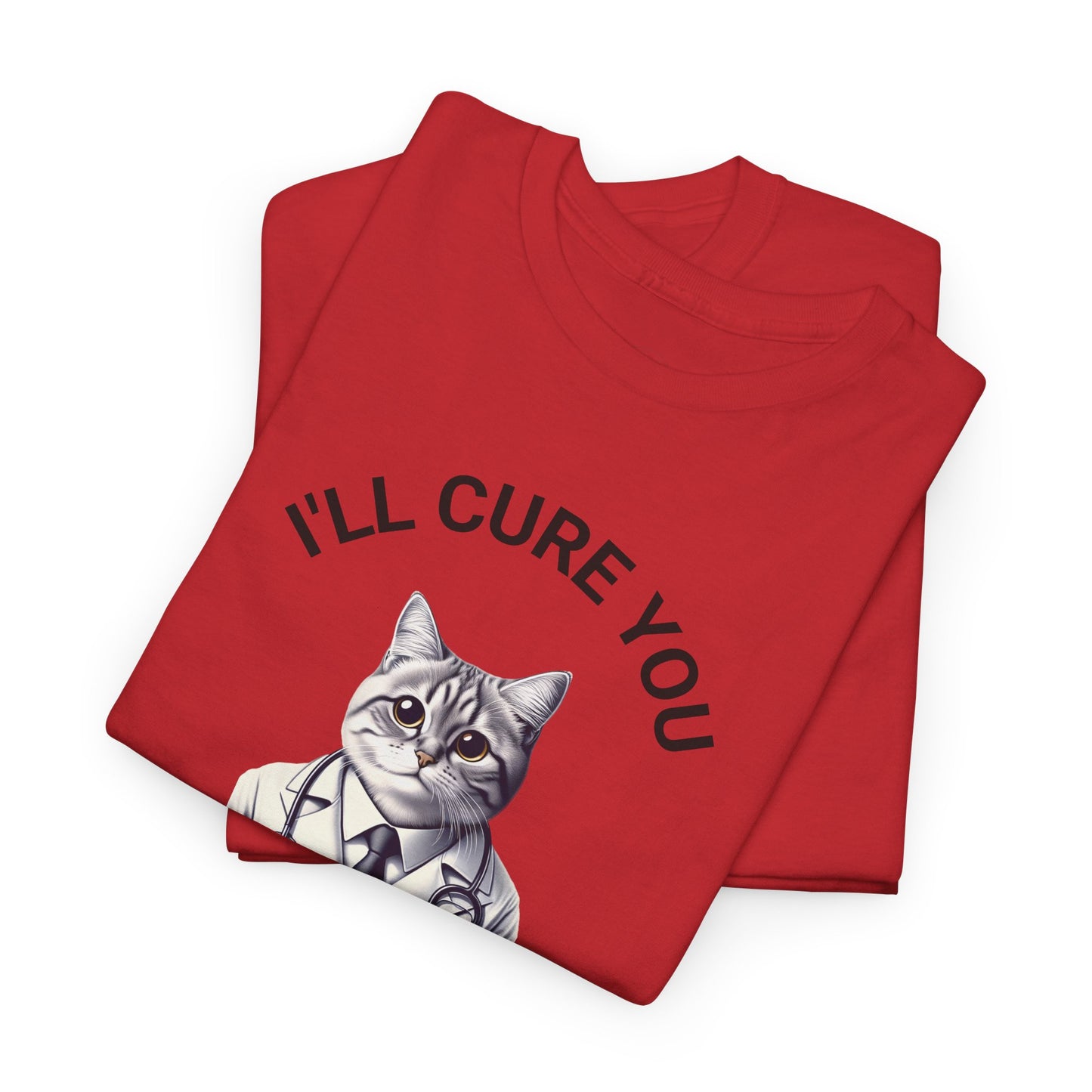 Cat Doctor Unisex Heavy Cotton Tee, Funny Cat Shirt for Pet Lovers, Gift for Vet Assistants, Casual Wear, Animal Lover's Tee