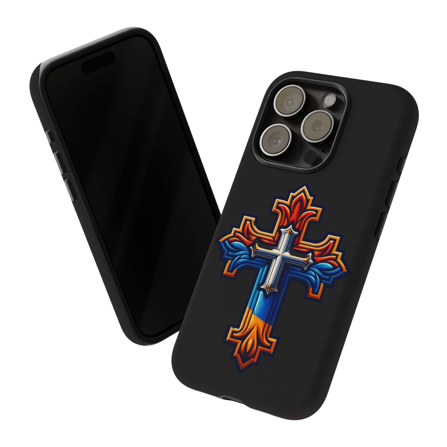 iPhone 16 iPhone 16 Pro iPhone 16 Pro Max iPhone 15 iPhone 15 Pro iPhone 15 Pro Max Armenian Cross phone case black, Christian phone case