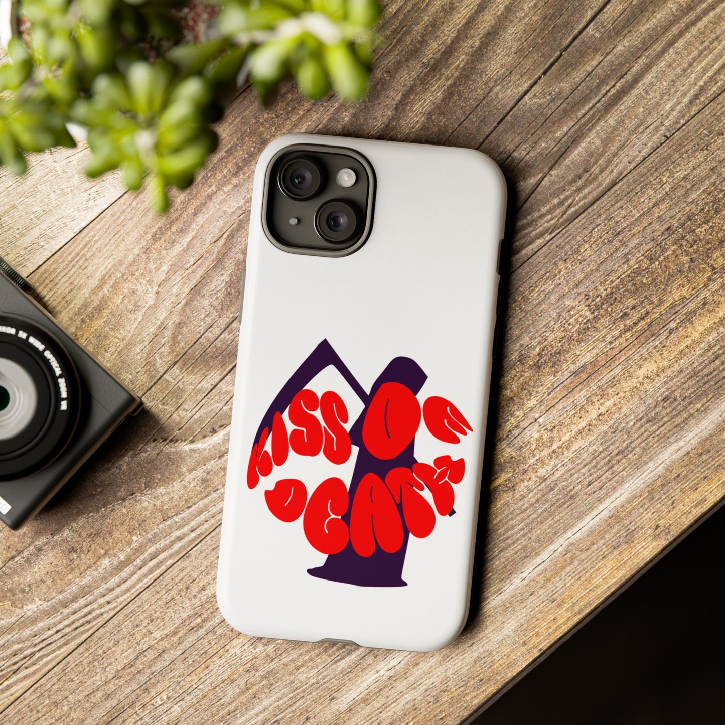 kiss Of Death iPhone Google Pixel Samsung Galaxy, cool design white phone case, iPhone phone Samsung galaxy Google pixel phone case