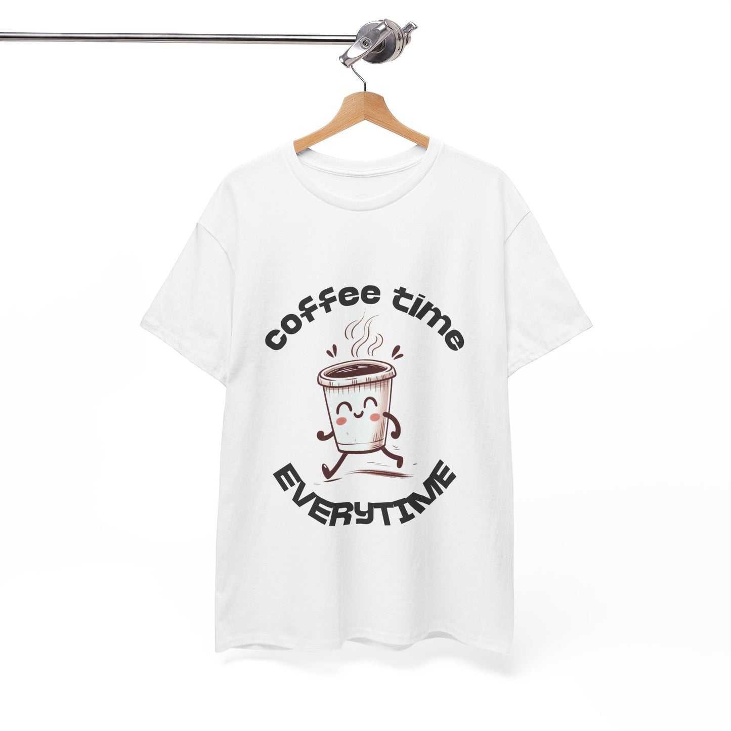 Coffee time anytime T-shirt, Unisex Cotton Shirt, Cute Coffee Lover Gift, Casual Outfit, Daily Reminder T-Shirt