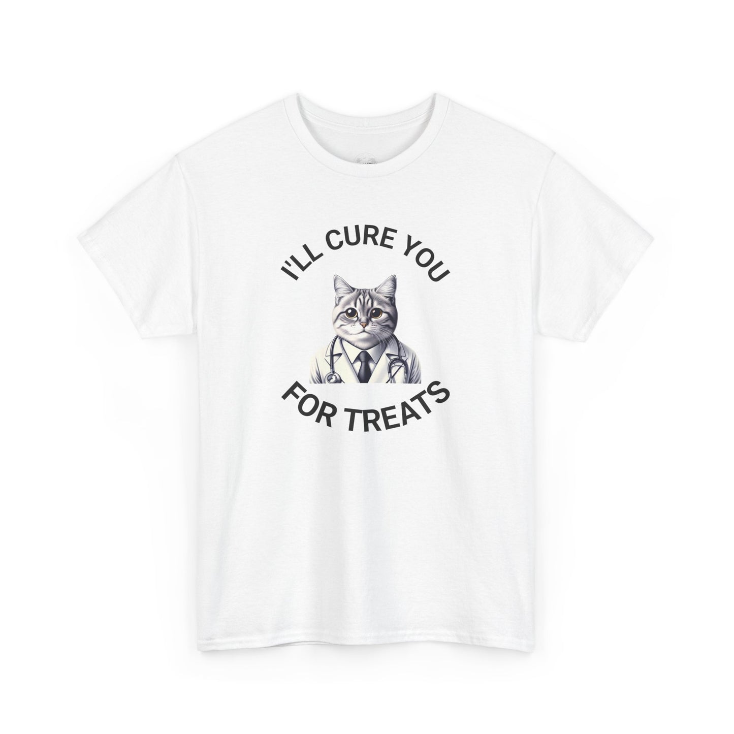 Cat Doctor Unisex Heavy Cotton Tee, Funny Cat Shirt for Pet Lovers, Gift for Vet Assistants, Casual Wear, Animal Lover's Tee