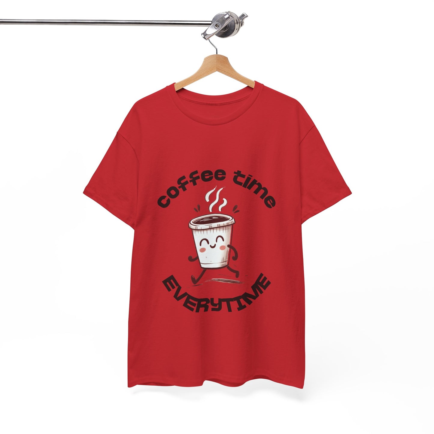 Coffee time anytime T-shirt, Unisex Cotton Shirt, Cute Coffee Lover Gift, Casual Outfit, Daily Reminder T-Shirt
