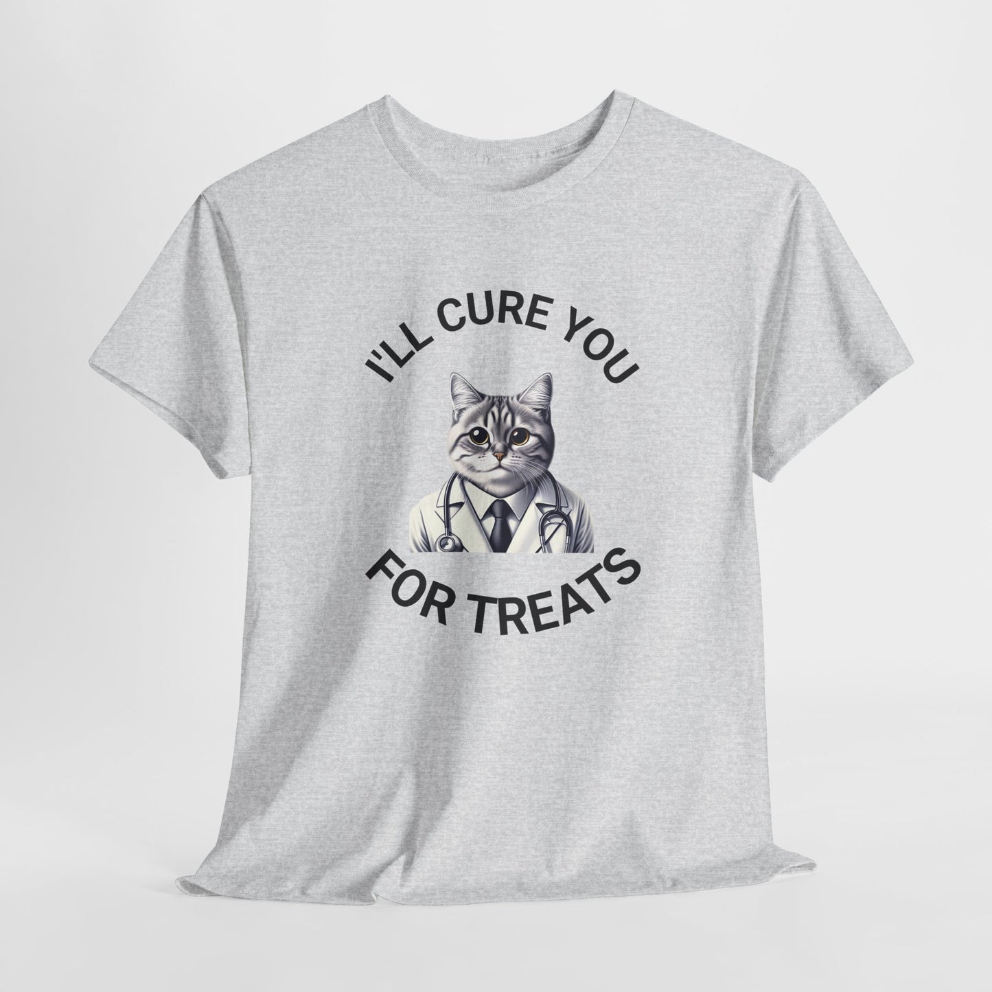 Cat Doctor Unisex Heavy Cotton Tee, Funny Cat Shirt for Pet Lovers, Gift for Vet Assistants, Casual Wear, Animal Lover's Tee