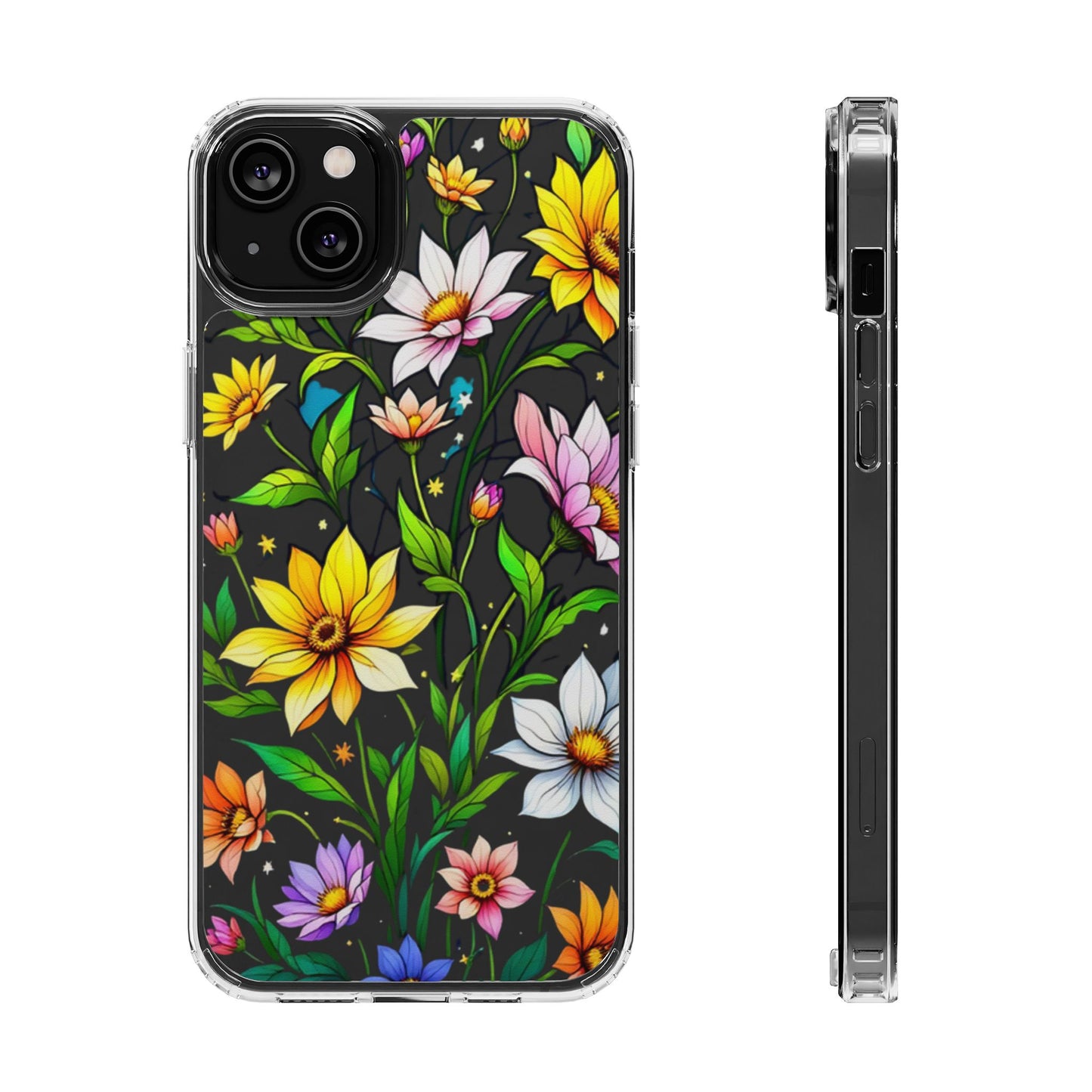 Cute flower phone case, clear phone case, iPhone phone case, Samsung phone case, phone case gift