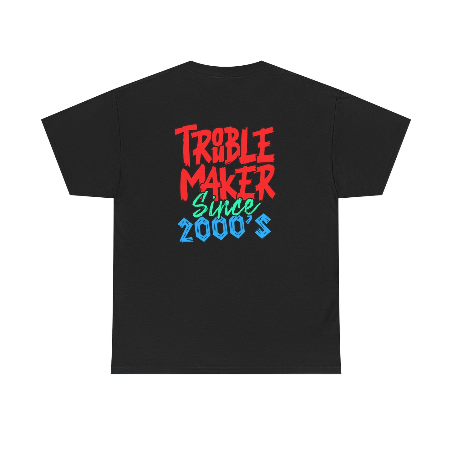 Trouble Maker Since 2000s Unisex Heavy Cotton Tee | Funny Graphic Shirt, Vintage Style Top, Gift for Rebel Friends, Casual Wear