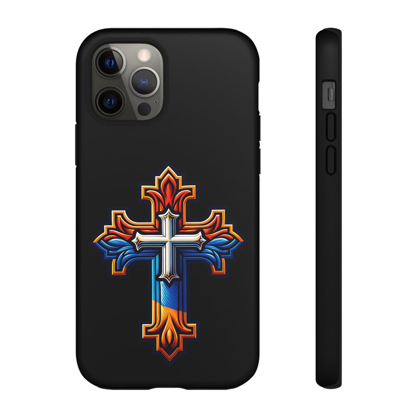 iPhone 16 iPhone 16 Pro iPhone 16 Pro Max iPhone 15 iPhone 15 Pro iPhone 15 Pro Max Armenian Cross phone case black, Christian phone case