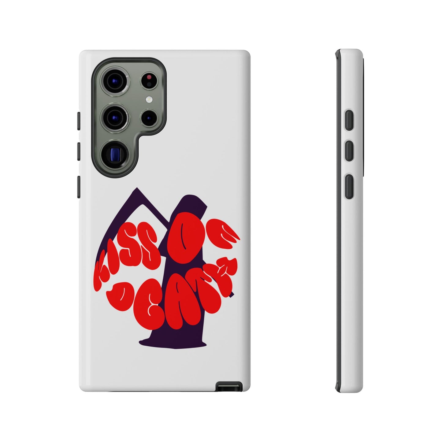 kiss Of Death iPhone Google Pixel Samsung Galaxy, cool design white phone case, iPhone phone Samsung galaxy Google pixel phone case