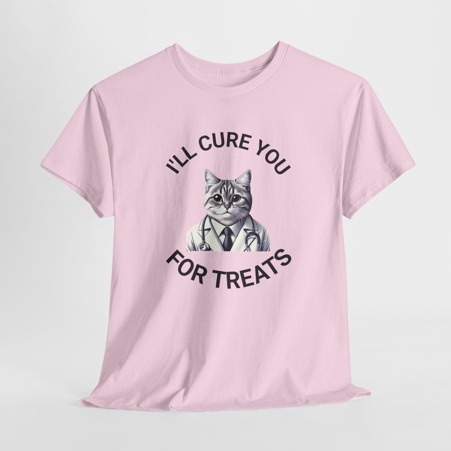 Cat Doctor Unisex Heavy Cotton Tee, Funny Cat Shirt for Pet Lovers, Gift for Vet Assistants, Casual Wear, Animal Lover's Tee