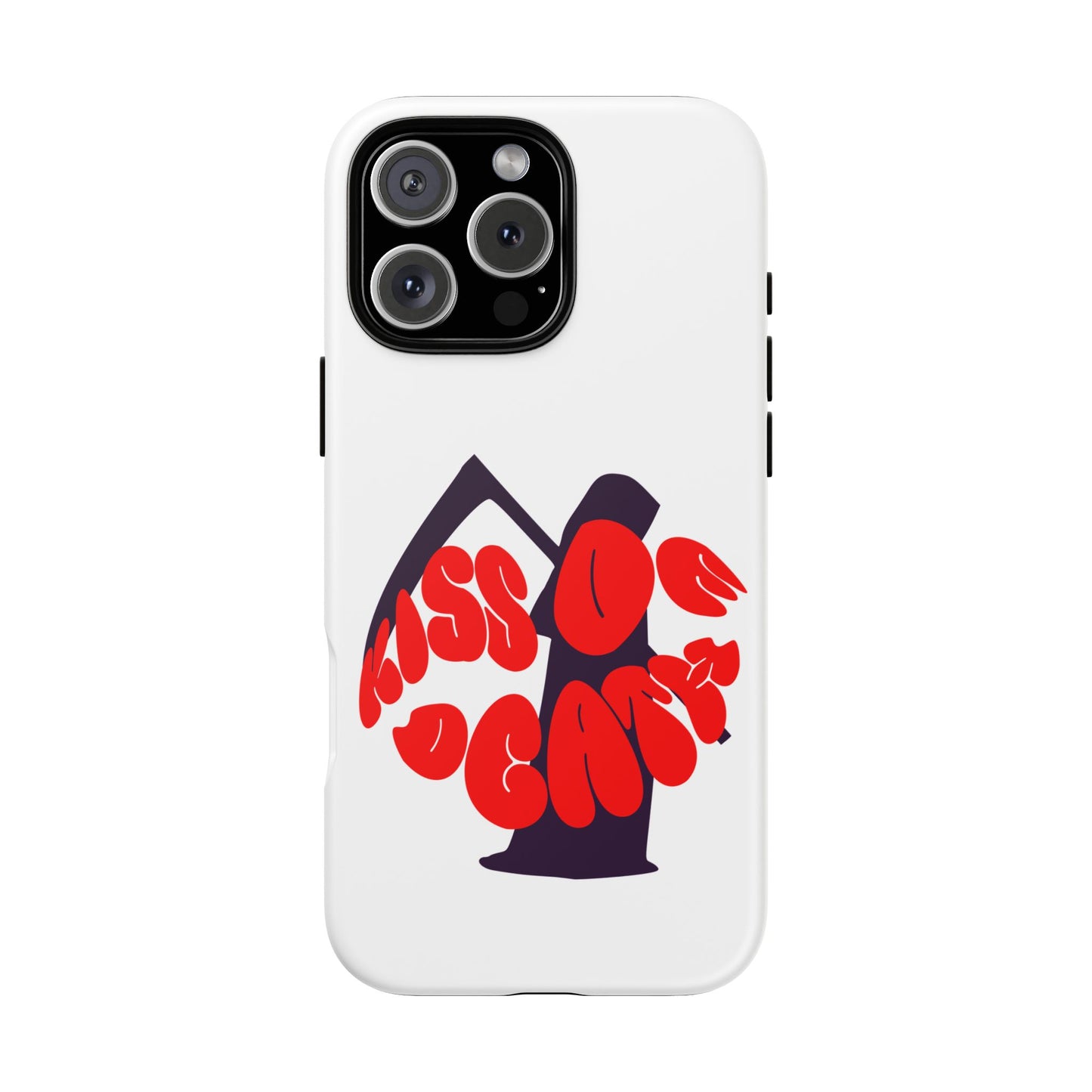 kiss Of Death iPhone Google Pixel Samsung Galaxy, cool design white phone case, iPhone phone Samsung galaxy Google pixel phone case