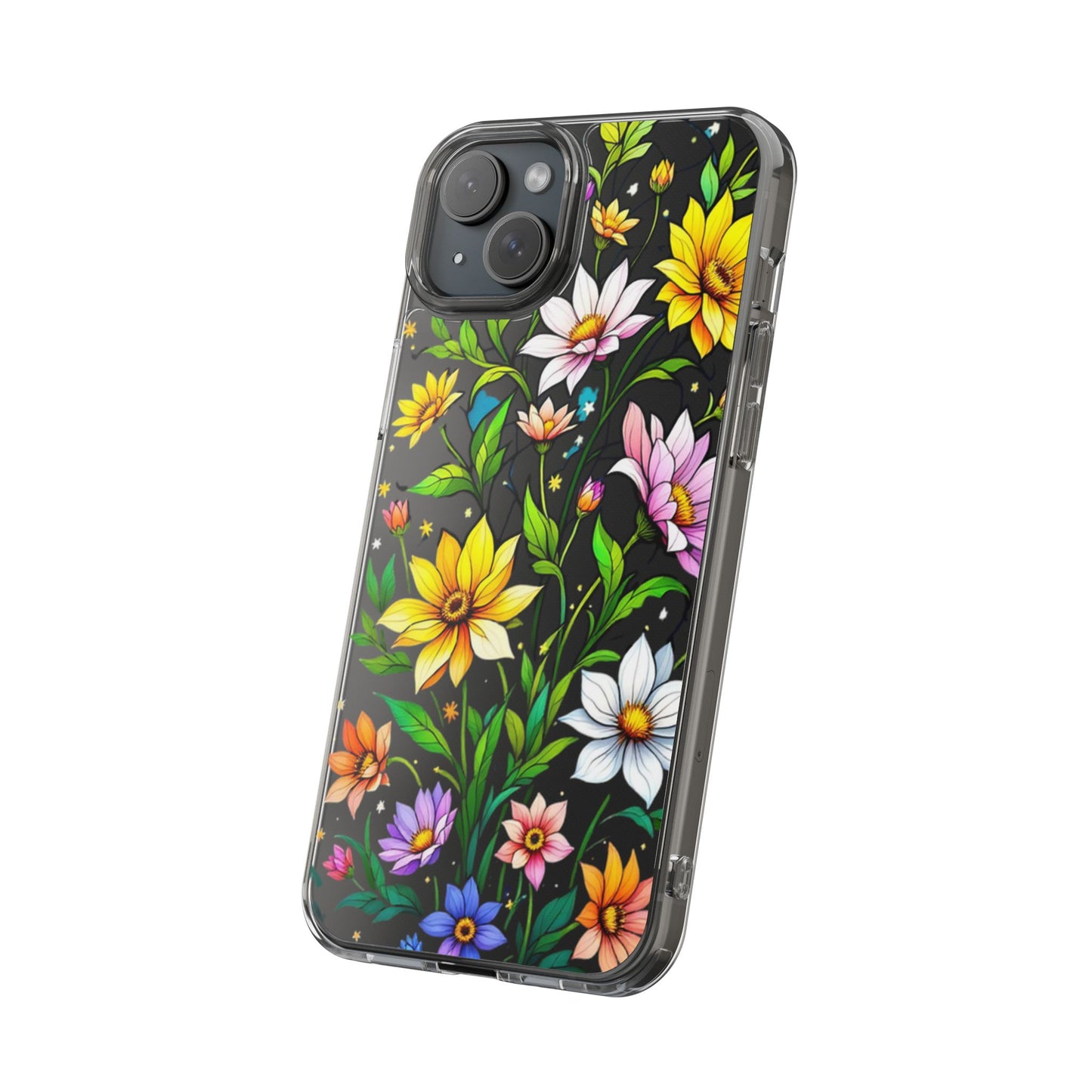 Cute flower phone case, clear phone case, iPhone phone case, Samsung phone case, phone case gift