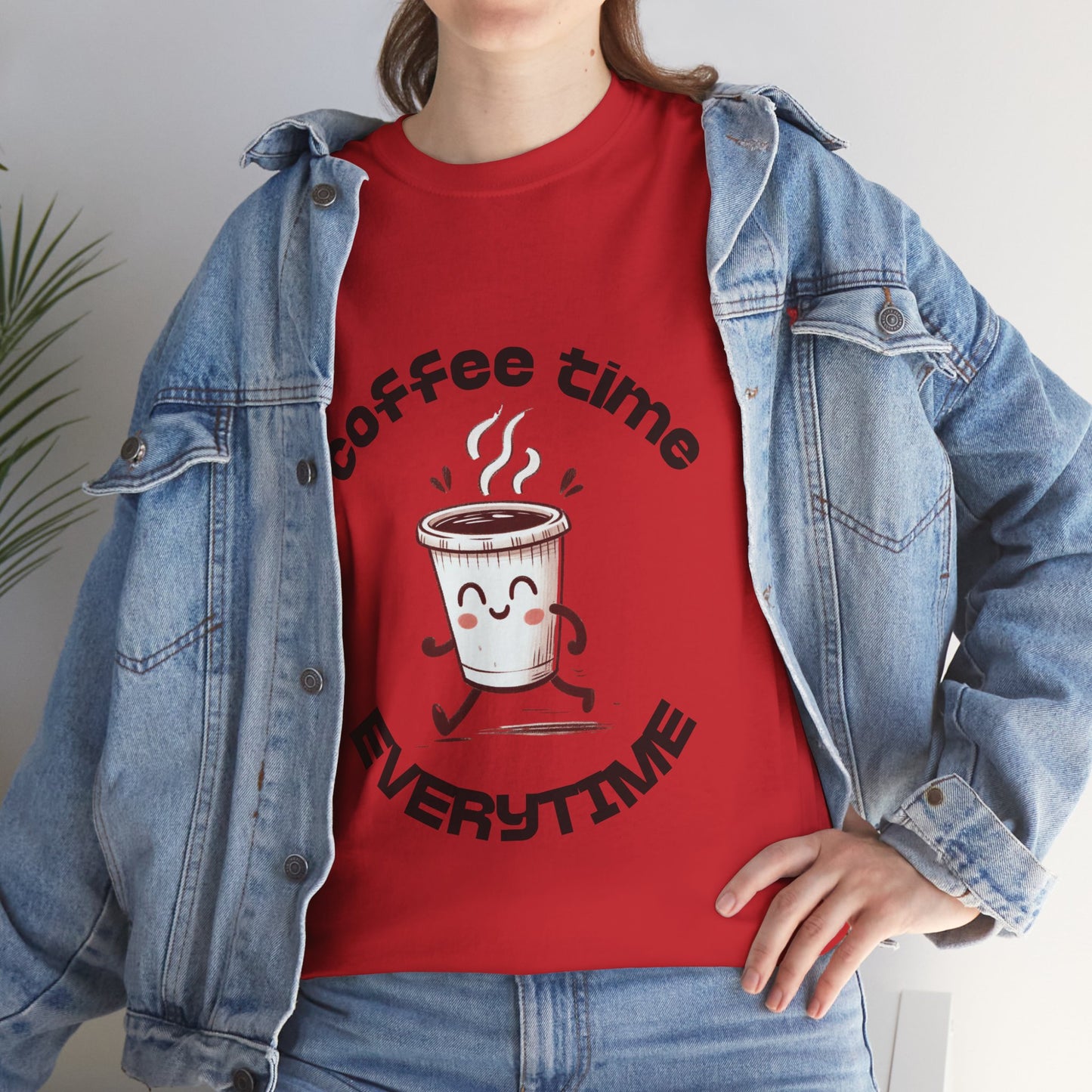 Coffee time anytime T-shirt, Unisex Cotton Shirt, Cute Coffee Lover Gift, Casual Outfit, Daily Reminder T-Shirt