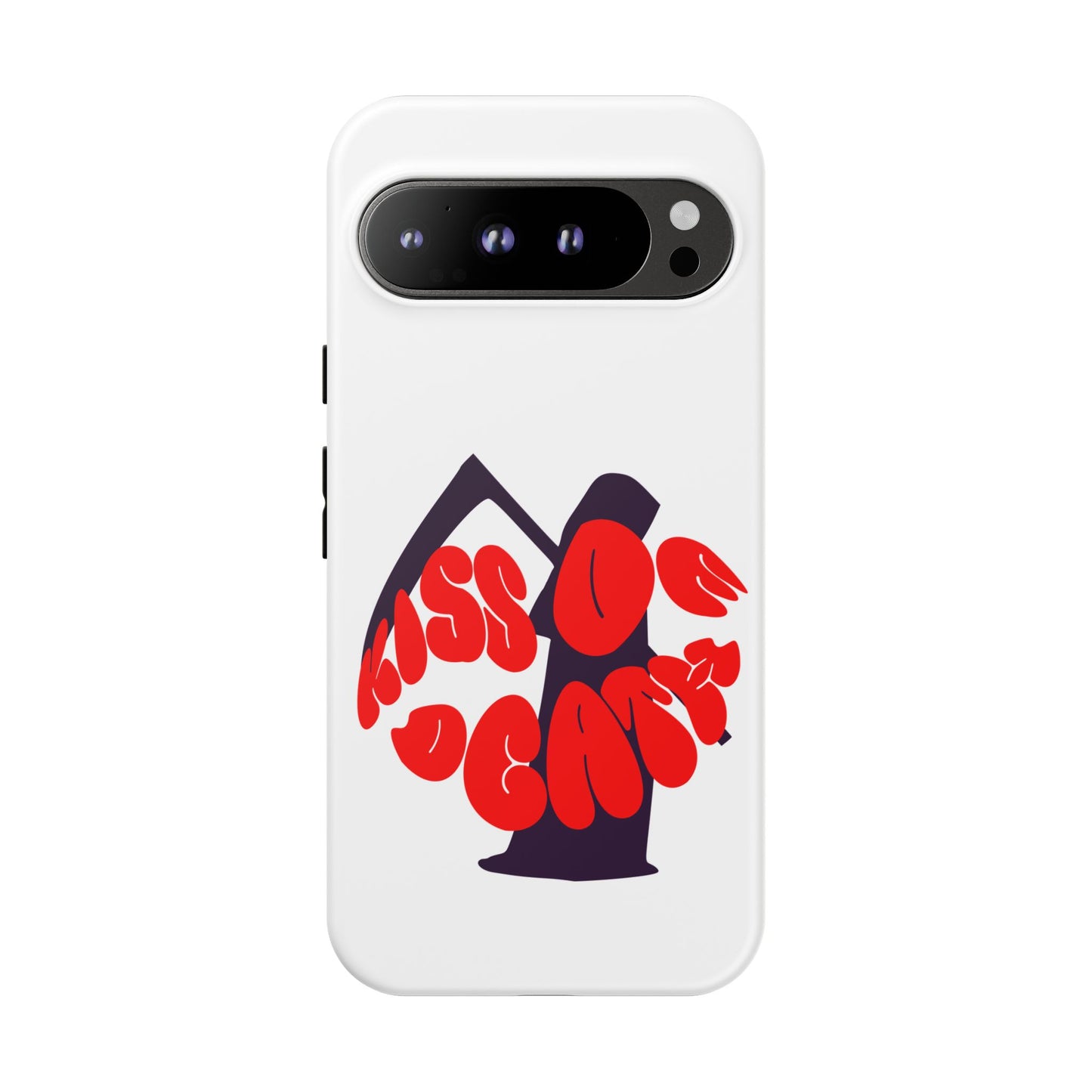 kiss Of Death iPhone Google Pixel Samsung Galaxy, cool design white phone case, iPhone phone Samsung galaxy Google pixel phone case