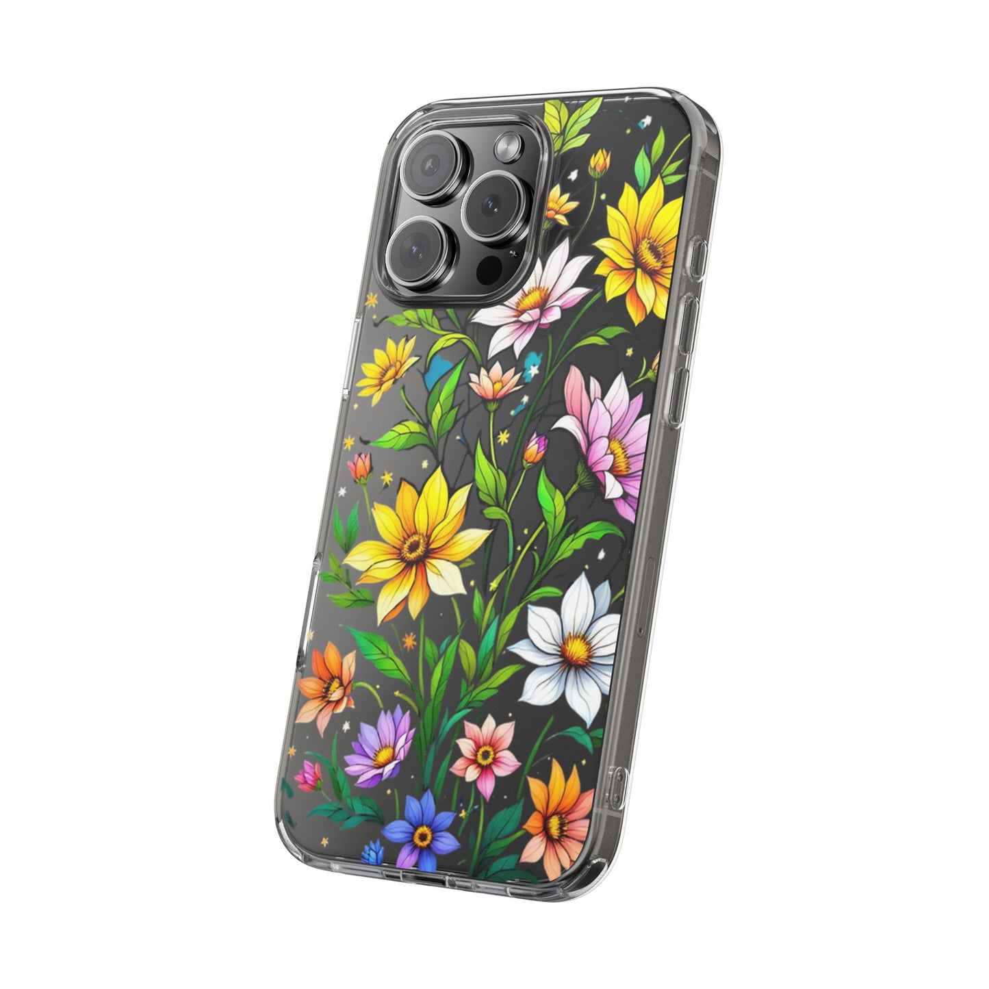 Cute flower phone case, clear phone case, iPhone phone case, Samsung phone case, phone case gift