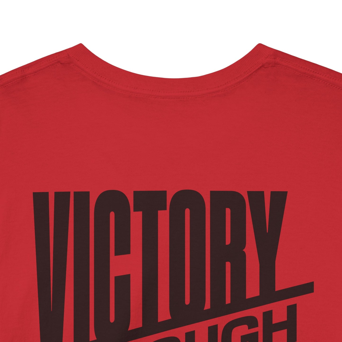 Victory Through Jesus Unisex Heavy Cotton Tee, Inspirational Christian Shirt, Faith-Based Apparel, Unisex T-Shirt, Religious Gift