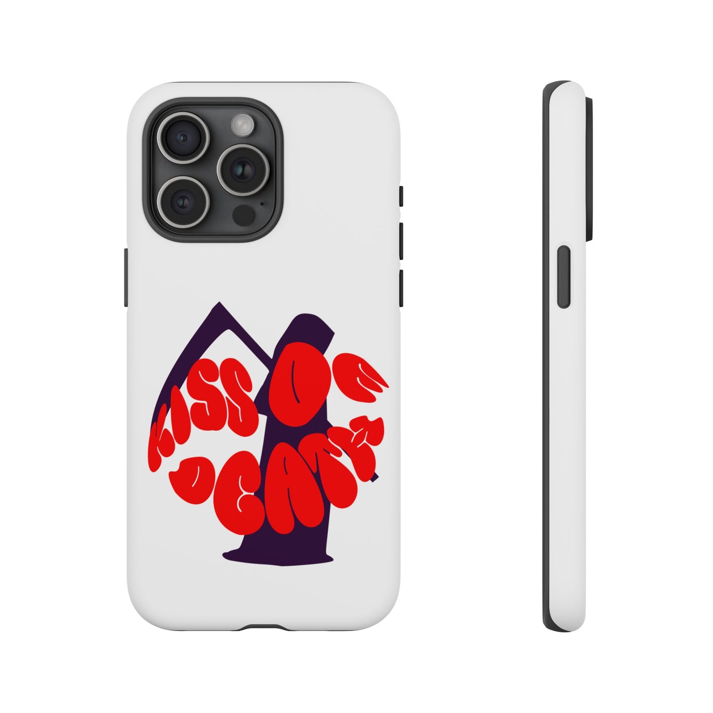 kiss Of Death iPhone Google Pixel Samsung Galaxy, cool design white phone case, iPhone phone Samsung galaxy Google pixel phone case