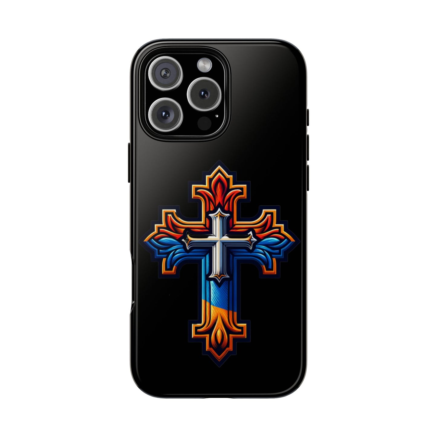 iPhone 16 iPhone 16 Pro iPhone 16 Pro Max iPhone 15 iPhone 15 Pro iPhone 15 Pro Max Armenian Cross phone case black, Christian phone case