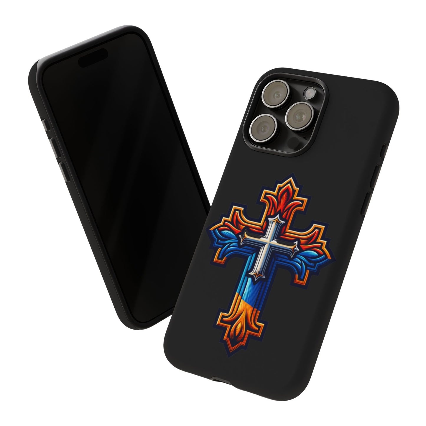 iPhone 16 iPhone 16 Pro iPhone 16 Pro Max iPhone 15 iPhone 15 Pro iPhone 15 Pro Max Armenian Cross phone case black, Christian phone case