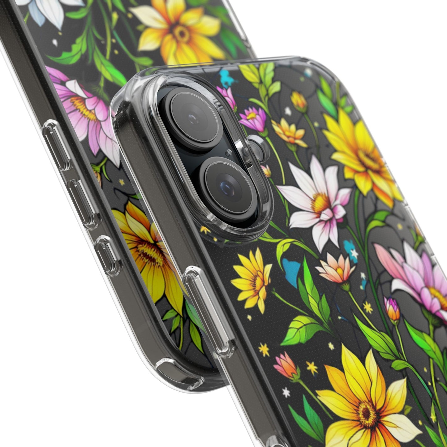 Cute flower phone case, clear phone case, iPhone phone case, Samsung phone case, phone case gift